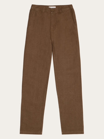 KnowledgeCotton Apparel - WMN CALLA tapered mid-rise linen pants - GOTS/Vegan Pants 1019 Tuffet