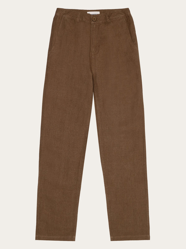 KnowledgeCotton Apparel - WMN CALLA tapered mid-rise linen pants - GOTS/Vegan Pants 1019 Tuffet