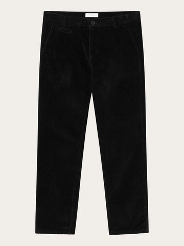 KnowledgeCotton Apparel - MEN CHUCK regular 8-wales corduroy chino pants Pants 1300 Black Jet