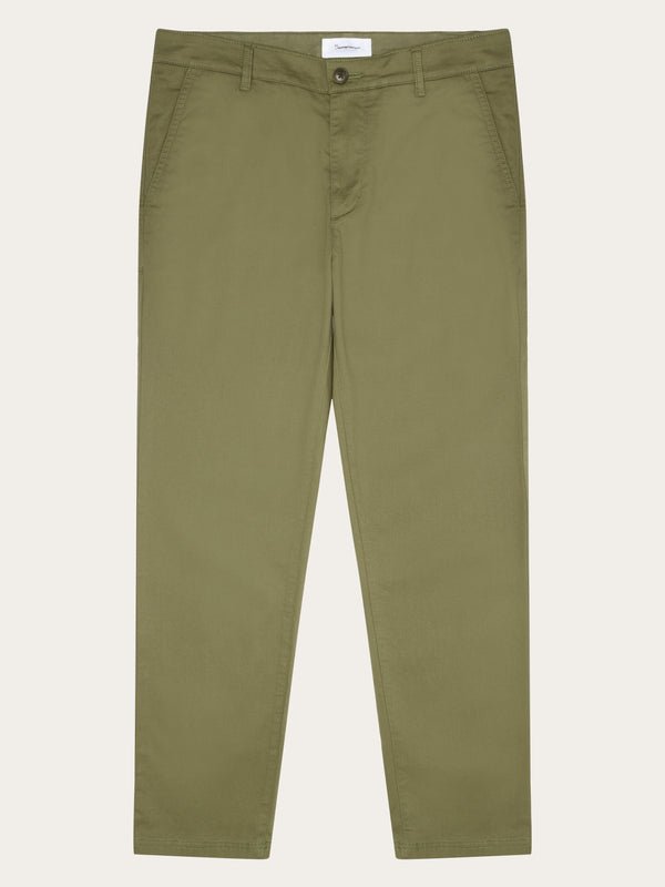 KnowledgeCotton Apparel - MEN CHUCK regular canvas pants - GOTS/Vegan Pants 1068 Burned Olive