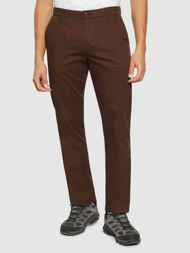 KnowledgeCotton Apparel - MEN CHUCK regular canvas pants - GOTS/Vegan Pants 1243 Demitasse (brown)