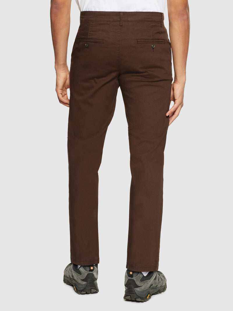 KnowledgeCotton Apparel - MEN CHUCK regular canvas pants - GOTS/Vegan Pants 1243 Demitasse (brown)