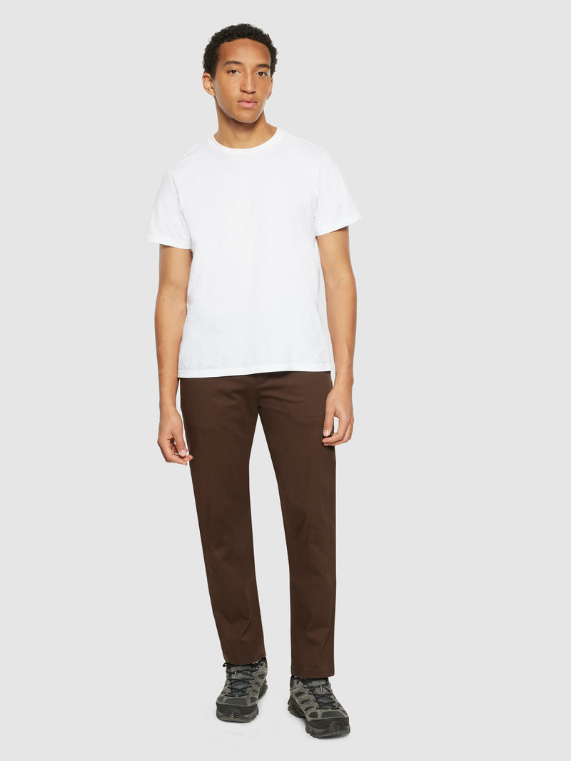KnowledgeCotton Apparel - MEN CHUCK regular canvas pants - GOTS/Vegan Pants 1243 Demitasse (brown)