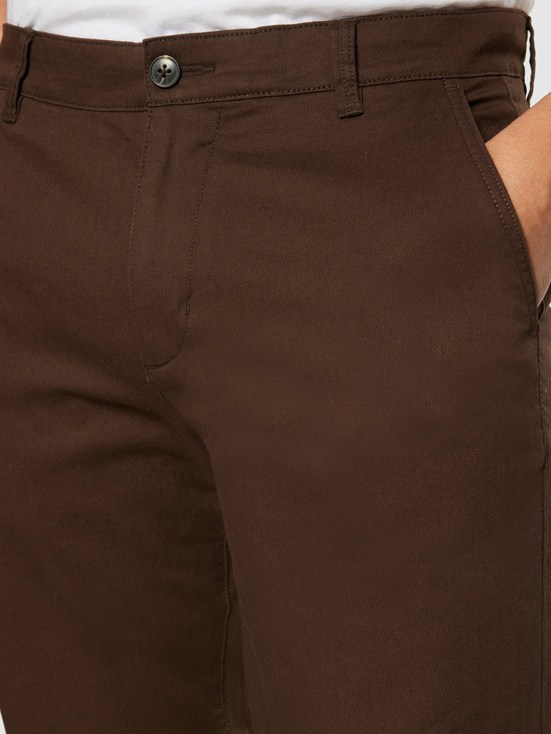 KnowledgeCotton Apparel - MEN CHUCK regular canvas pants - GOTS/Vegan Pants 1243 Demitasse (brown)