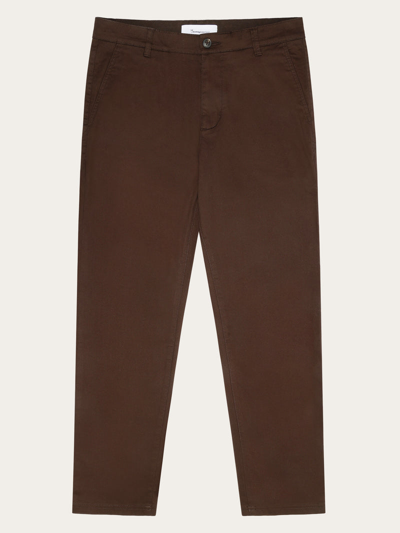 KnowledgeCotton Apparel - MEN CHUCK regular canvas pants - GOTS/Vegan Pants 1243 Demitasse (brown)