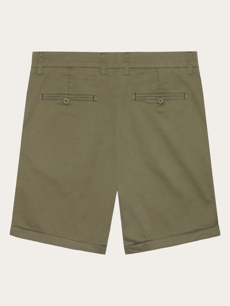 KnowledgeCotton Apparel - MEN CHUCK regular chino poplin shorts Shorts 1068 Burned Olive