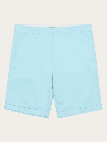 KnowledgeCotton Apparel - MEN CHUCK regular chino poplin shorts Shorts 1480 Aqua-Esque