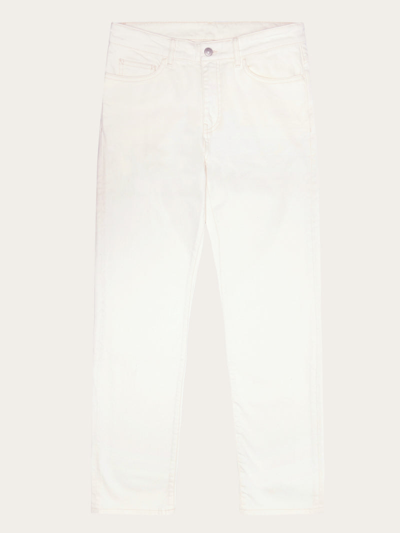 KnowledgeCotton Apparel - MEN CHUCK regular garment dyed 5-pocket pant - GOTS/Vegan Denim jeans 1387 Egret