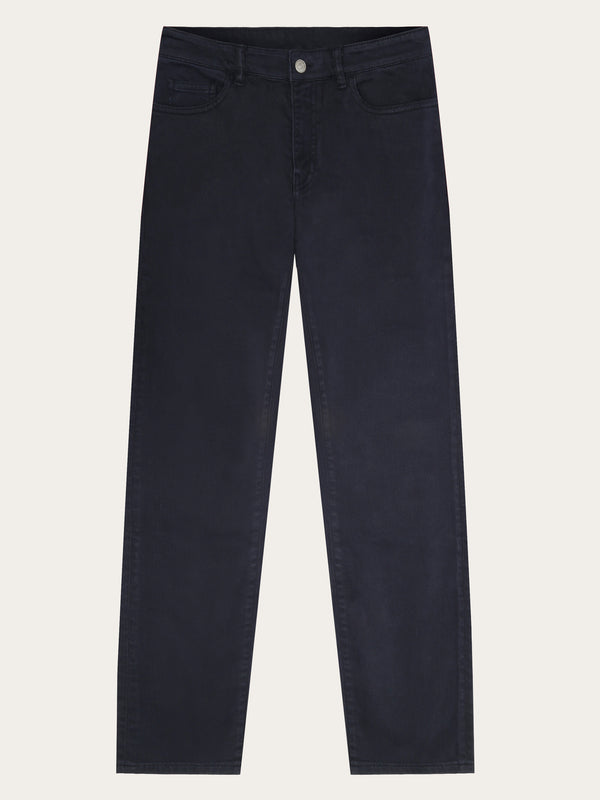 KnowledgeCotton Apparel - MEN CHUCK regular garment dyed 5-pocket pant - GOTS/Vegan Denim jeans 1412 Night Sky