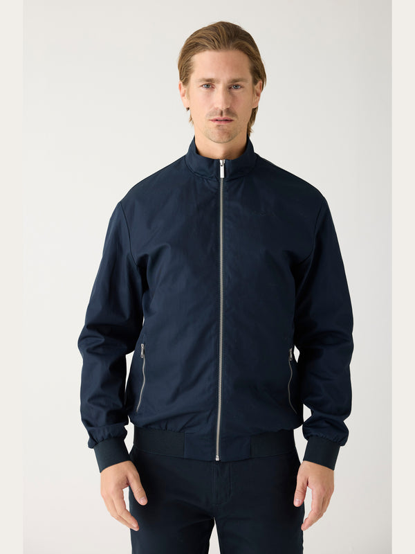 KnowledgeCotton Apparel - MEN Canvas Light shell bomber jacket - GOTS/Vegan Jackets 1001 Total Eclipse
