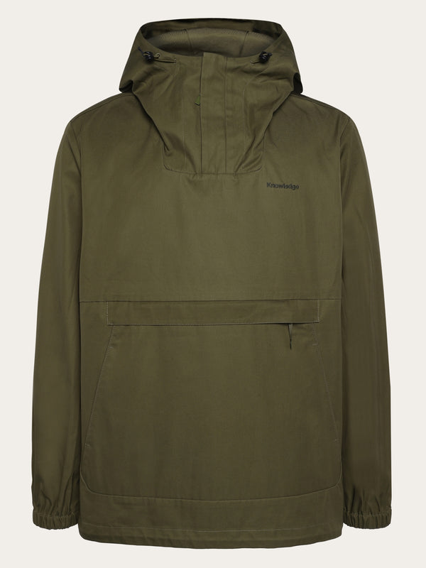 KnowledgeCotton Apparel - UNI Canvas anorak Jackets 1068 Burned Olive