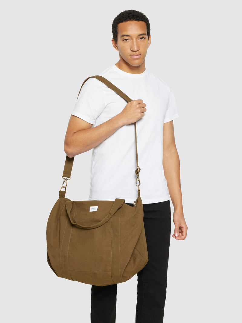 KnowledgeCotton Apparel - UNI Canvas duffel bag 45L - GOTS/Vegan Bags 1100 Dark Olive