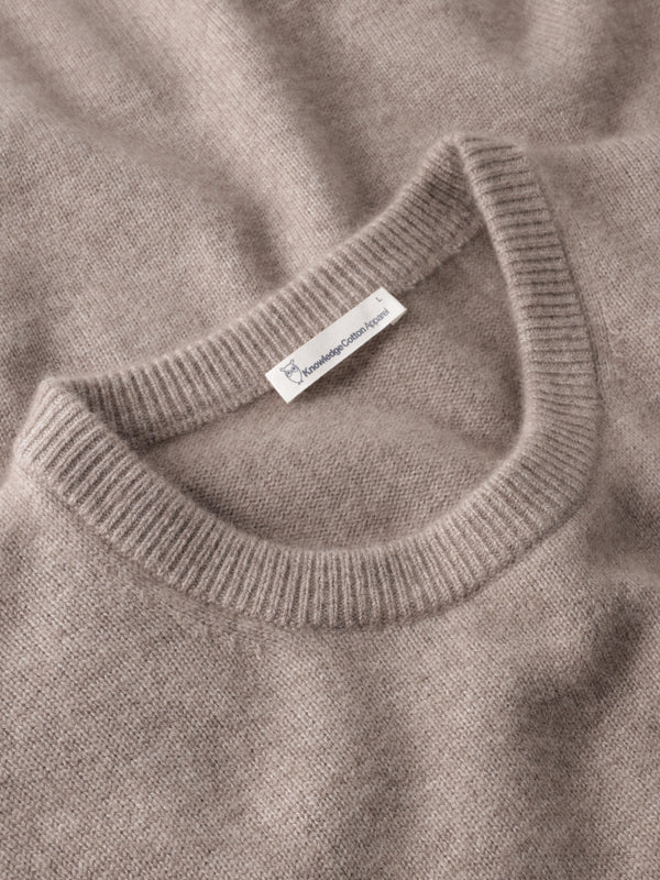 KnowledgeCotton Apparel - MEN Cashmere Crew Neck Knit RWS Knits 1336 Kelp melange