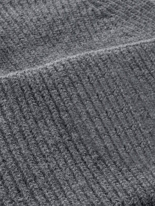 KnowledgeCotton Apparel - UNI Cashmere Rib Beanie RWS Hats 1073 Dark Grey Melange