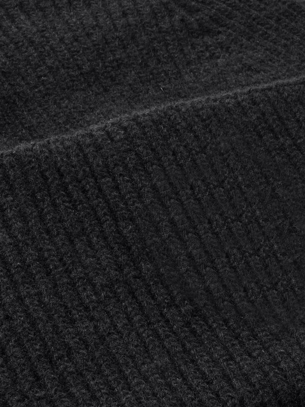 KnowledgeCotton Apparel - UNI Cashmere Rib Beanie RWS Hats 1300 Black Jet