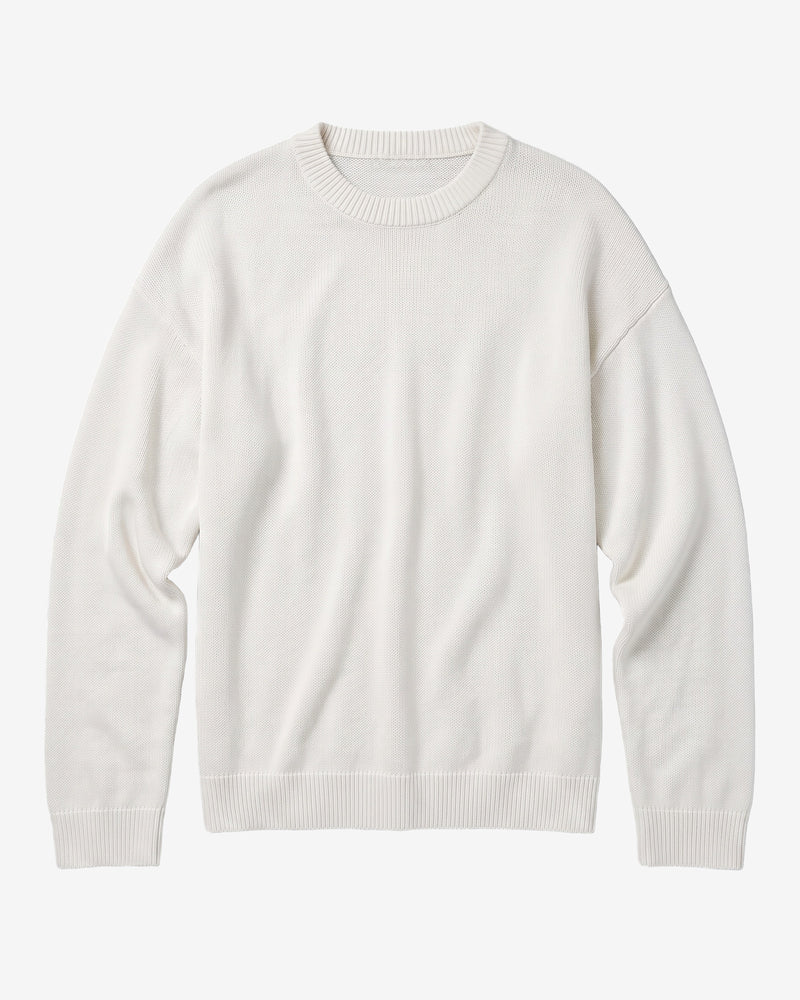 KnowledgeCotton Apparel - WMN Cashmere crew neck sweater Knits 1387 Egret