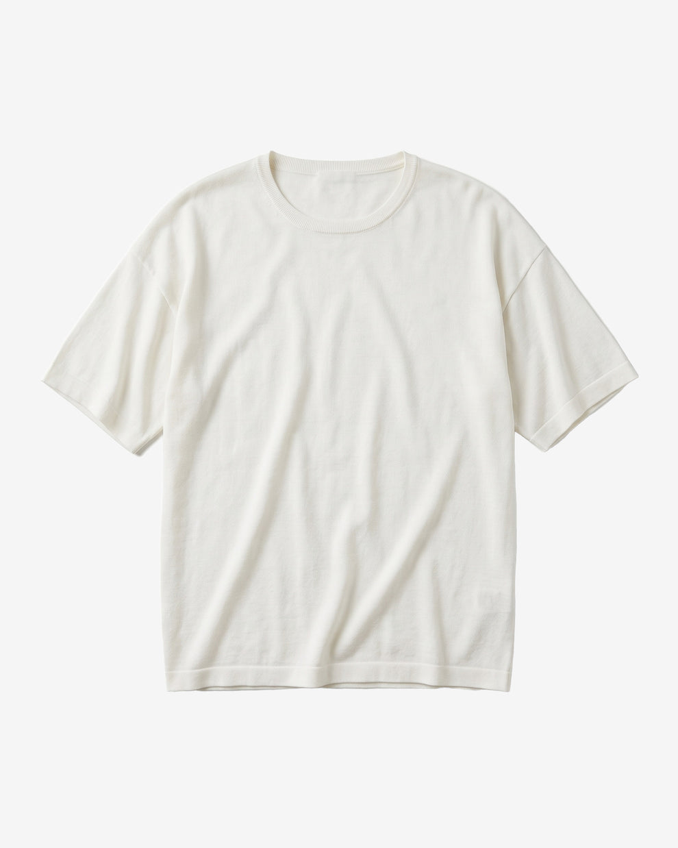 KnowledgeCotton Apparel - WMN Cashmere knit t-shirt Knits 1387 Egret