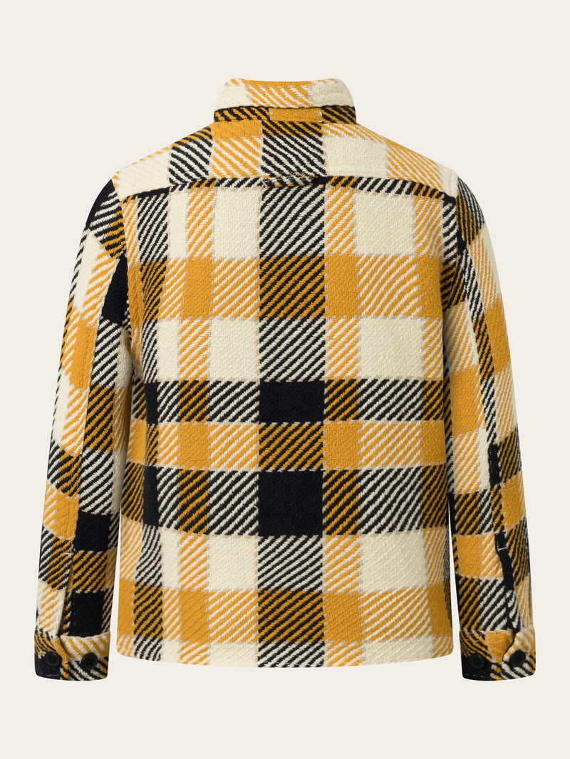 KnowledgeCotton Apparel - YOUNG Checkered loose fit shirt Shirts 7024 Yellow check