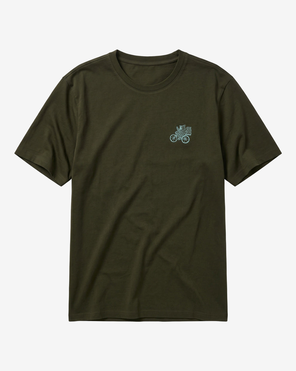 KnowledgeCotton Apparel - MEN Chest embroidery t-shirt T-shirts 1090 Forest Night