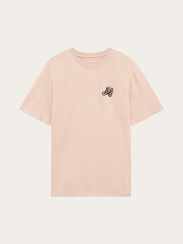 KnowledgeCotton Apparel - MEN Chest embroidery t-shirt T-shirts 1228 Light feather gray