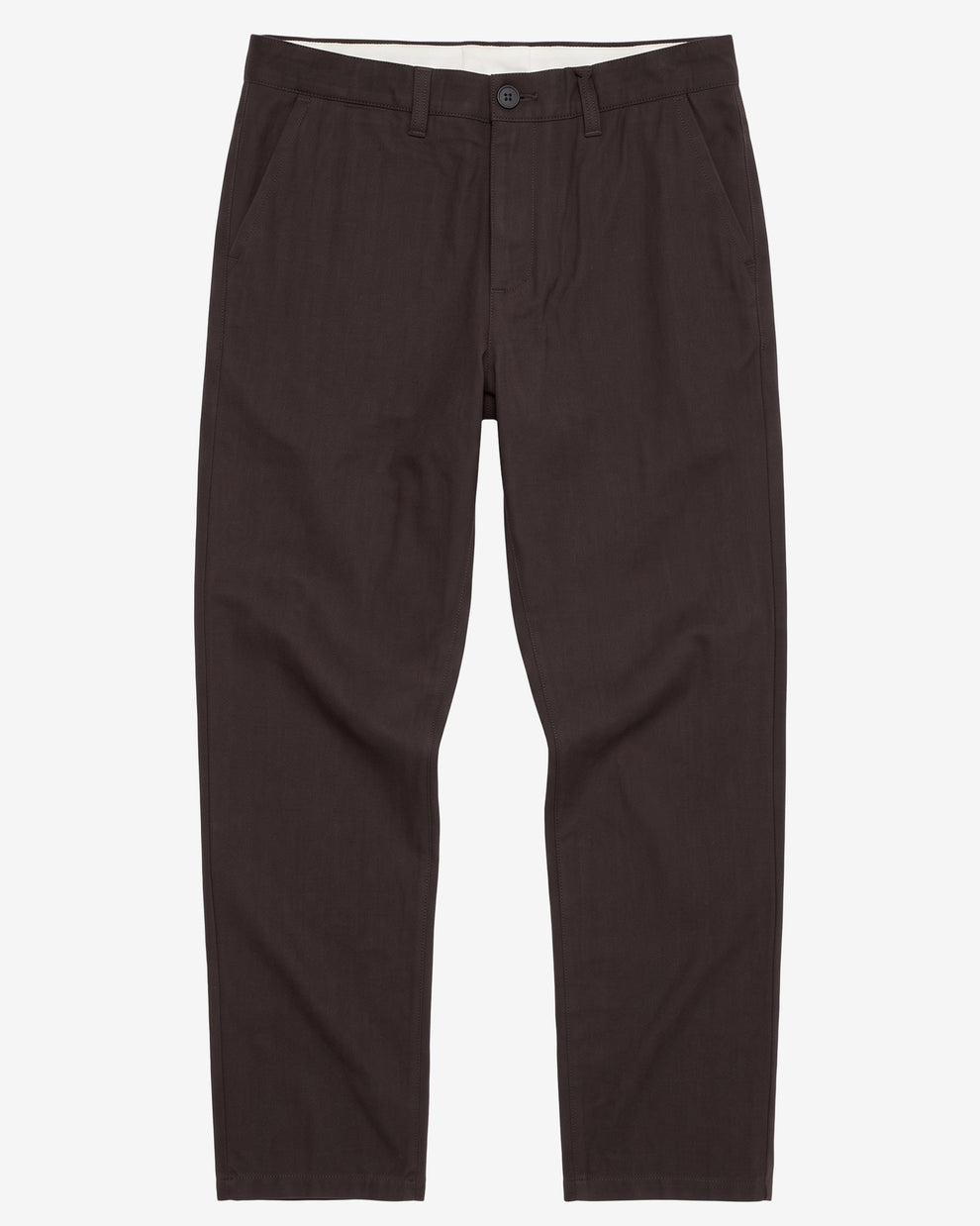 KnowledgeCotton Apparel - MEN Chuck regular herringbone pants Pants 1487 Chocolate Torte