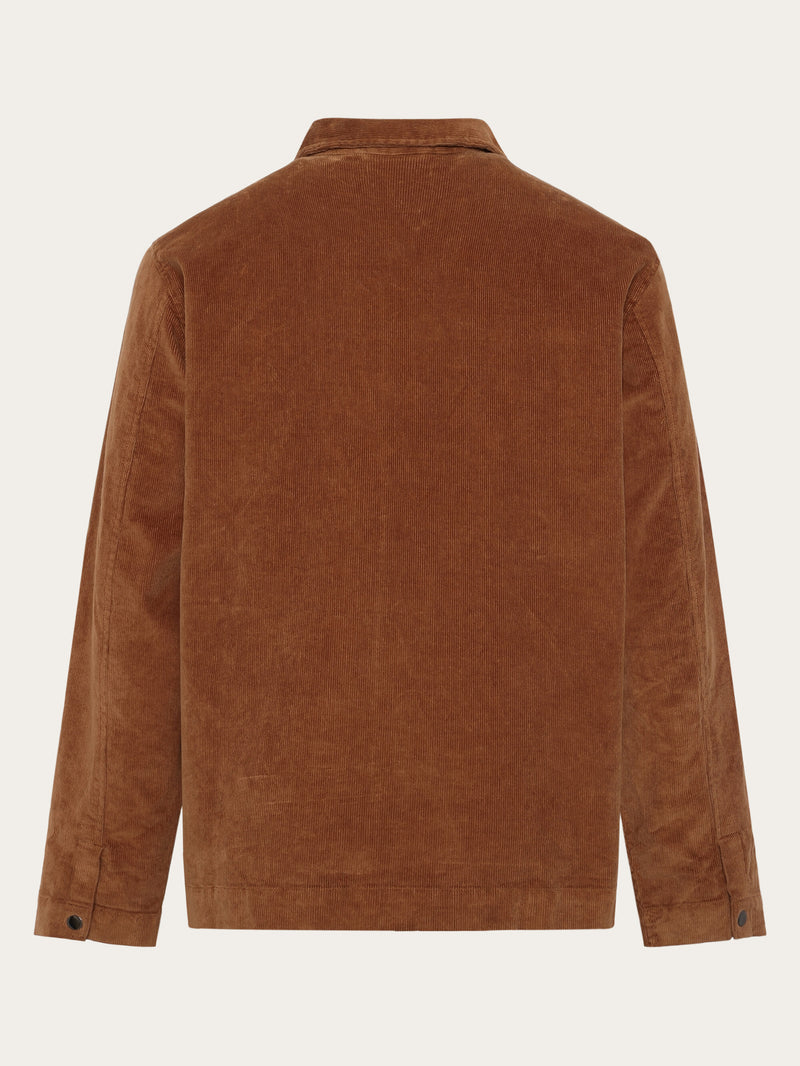 KnowledgeCotton Apparel - MEN Classic 14-wales cotton corduroy zip overshirt - GOTS/Vegan Overshirts 1121 Dachshund