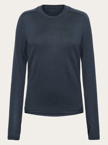 KnowledgeCotton Apparel - WMN Dynamic wool long sleeve t-shirt Long Sleeves 1001 Total Eclipse