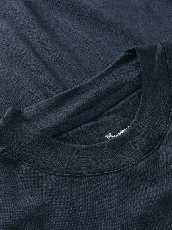 KnowledgeCotton Apparel - MEN Dynamic Wool 175 Single constructed t-shirt - RWS T-shirts 1001 Total Eclipse