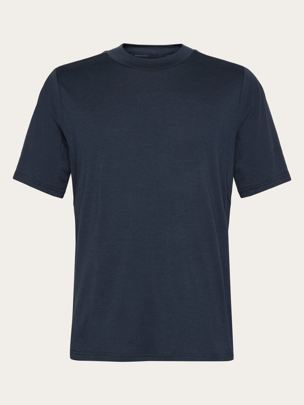 KnowledgeCotton Apparel - MEN Dynamic Wool 175 Single constructed t-shirt - RWS T-shirts 1001 Total Eclipse