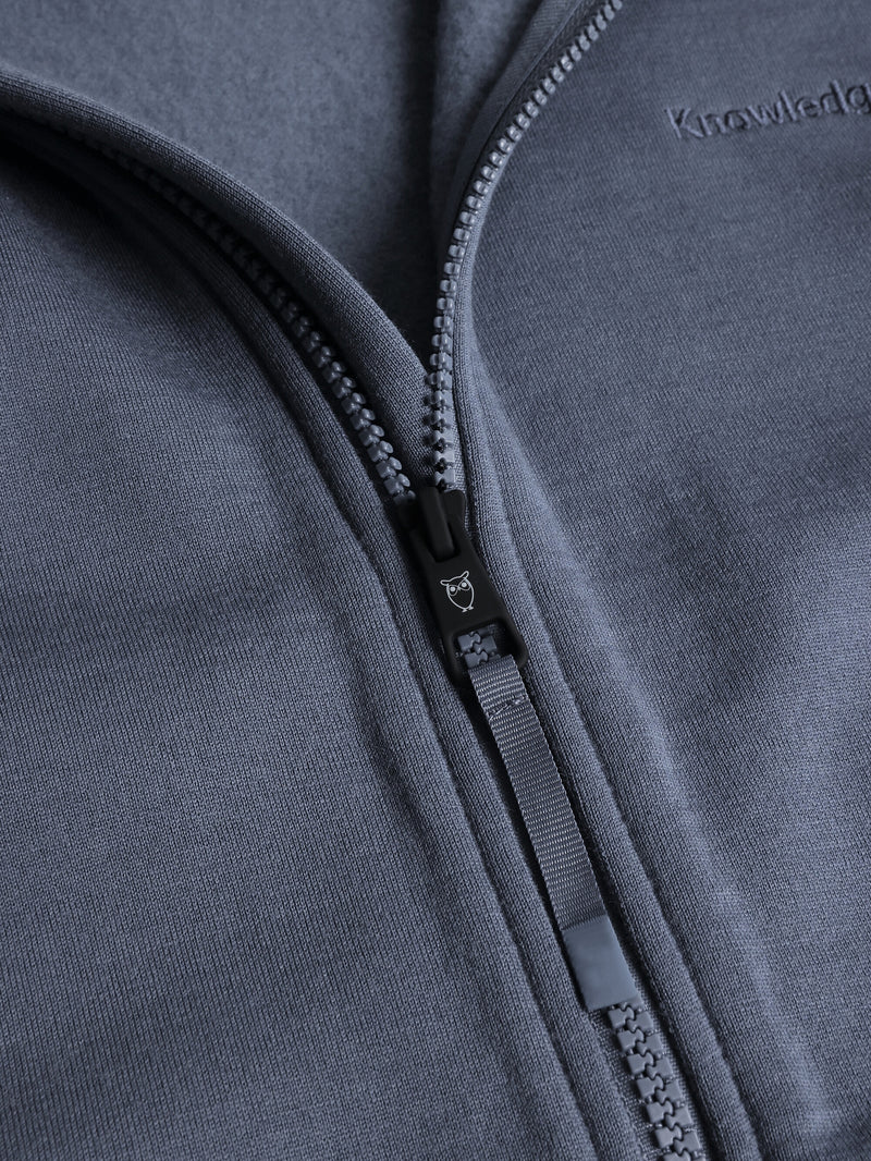 KnowledgeCotton Apparel - MEN Cleaver Wool 320 Fleece hoodie - RWS Fleeces 1226 Vintage Indigo