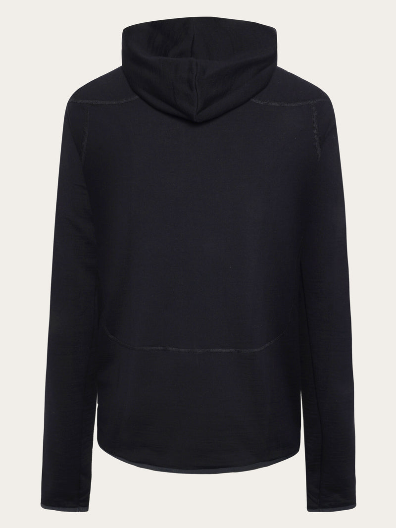 KnowledgeCotton Apparel - MEN Cleaver Wool 320 Fleece hoodie - RWS Fleeces 1300 Black Jet