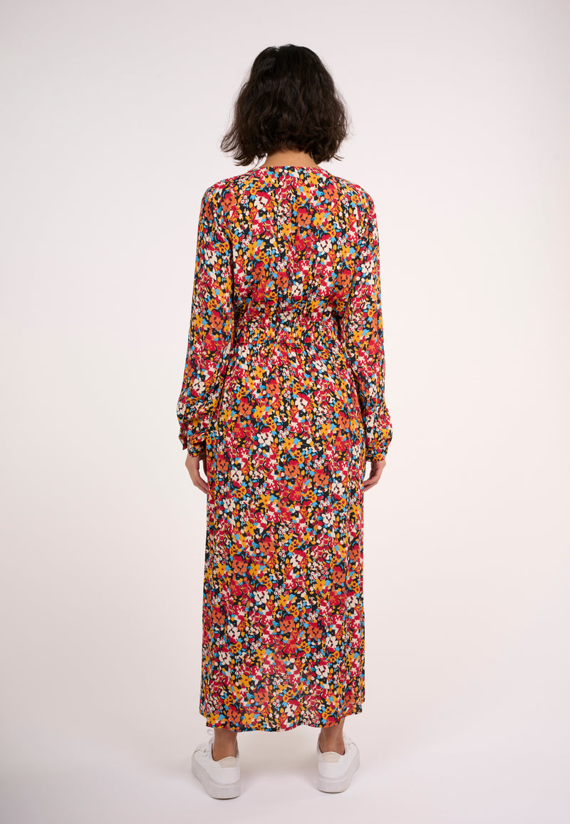 KnowledgeCotton Apparel - WMN Colorful Lenzing™ EcoVero™ flower print wrap dress Dresses 9999 Item Colour