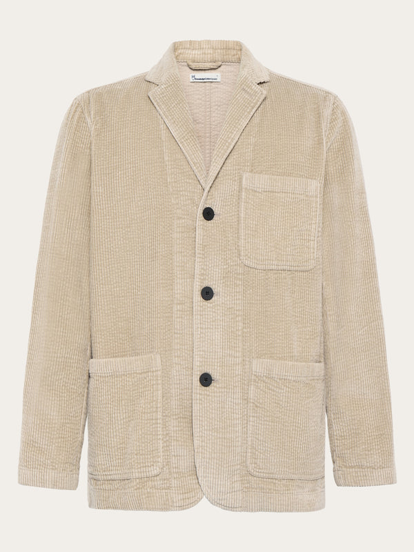 KnowledgeCotton Apparel - MEN Corduroy blazer Overshirts 1228 Light feather gray