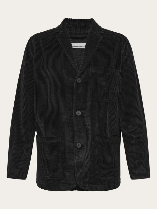 KnowledgeCotton Apparel - MEN Corduroy blazer Overshirts 1300 Black Jet