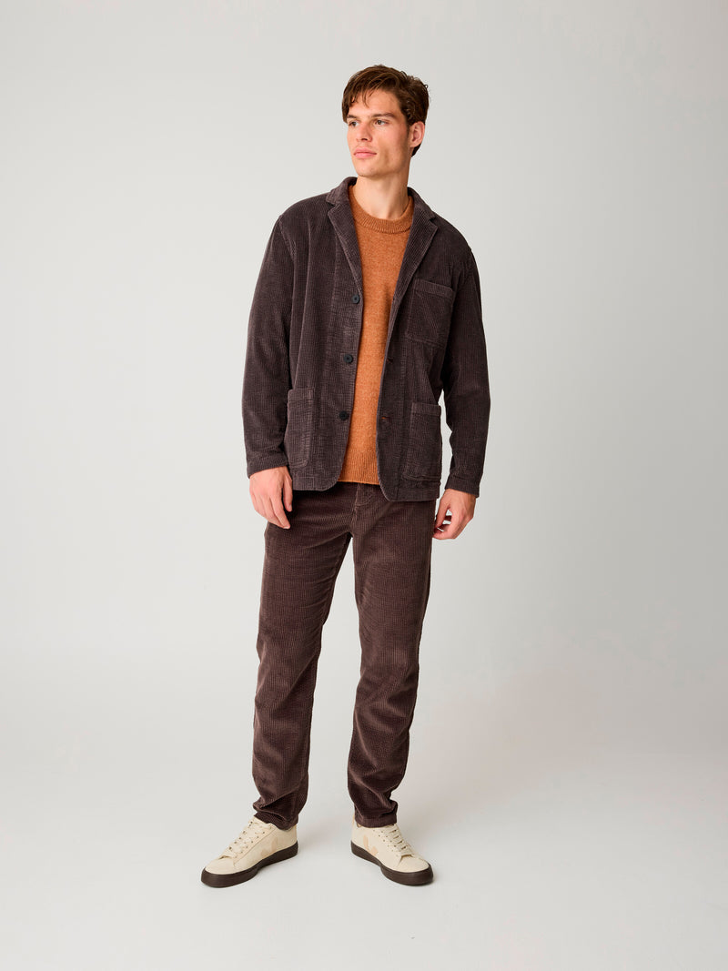 KnowledgeCotton Apparel - MEN Corduroy blazer Overshirts 1487 Chocolate Torte