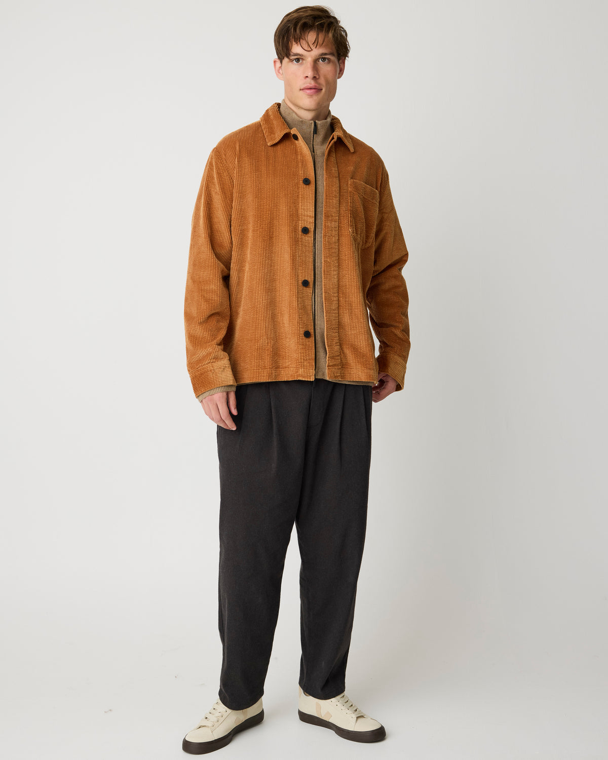 KnowledgeCotton Apparel - MEN Corduroy overshirt Overshirts 1499 Lion