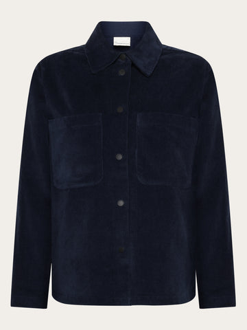 KnowledgeCotton Apparel - WMN Corduroy overshirt Overshirts 1412 Night Sky