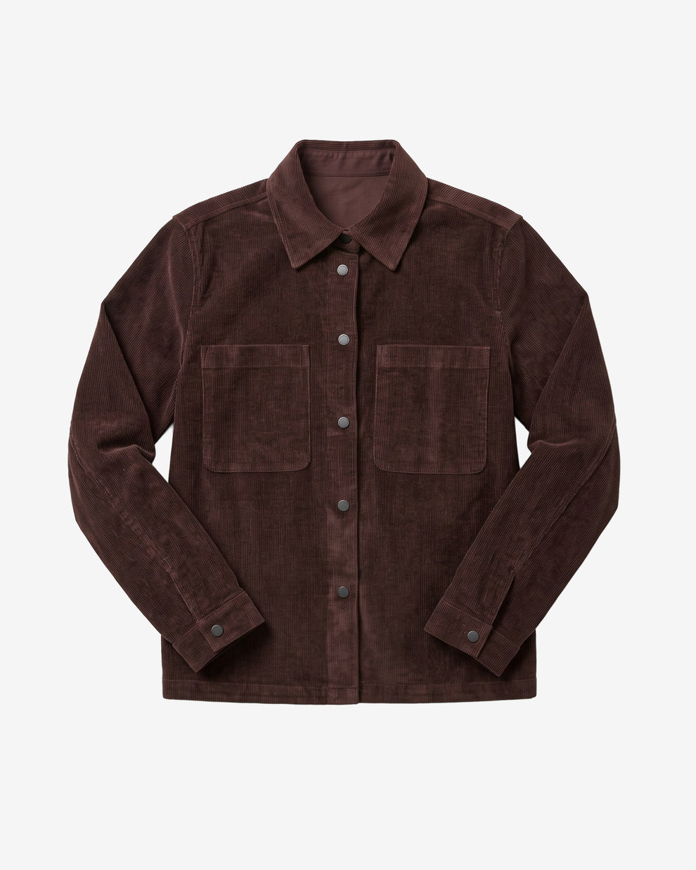 KnowledgeCotton Apparel - WMN Corduroy overshirt Overshirts 1487 Chocolate Torte