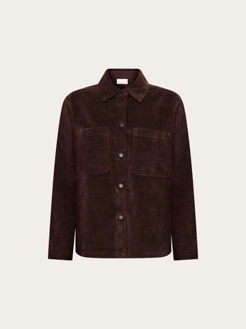 KnowledgeCotton Apparel - WMN Corduroy overshirt Overshirts 1487 Chocolate Torte