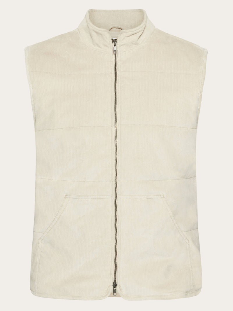 KnowledgeCotton Apparel - MEN Corduroy overshirt Vests 1228 Light feather gray