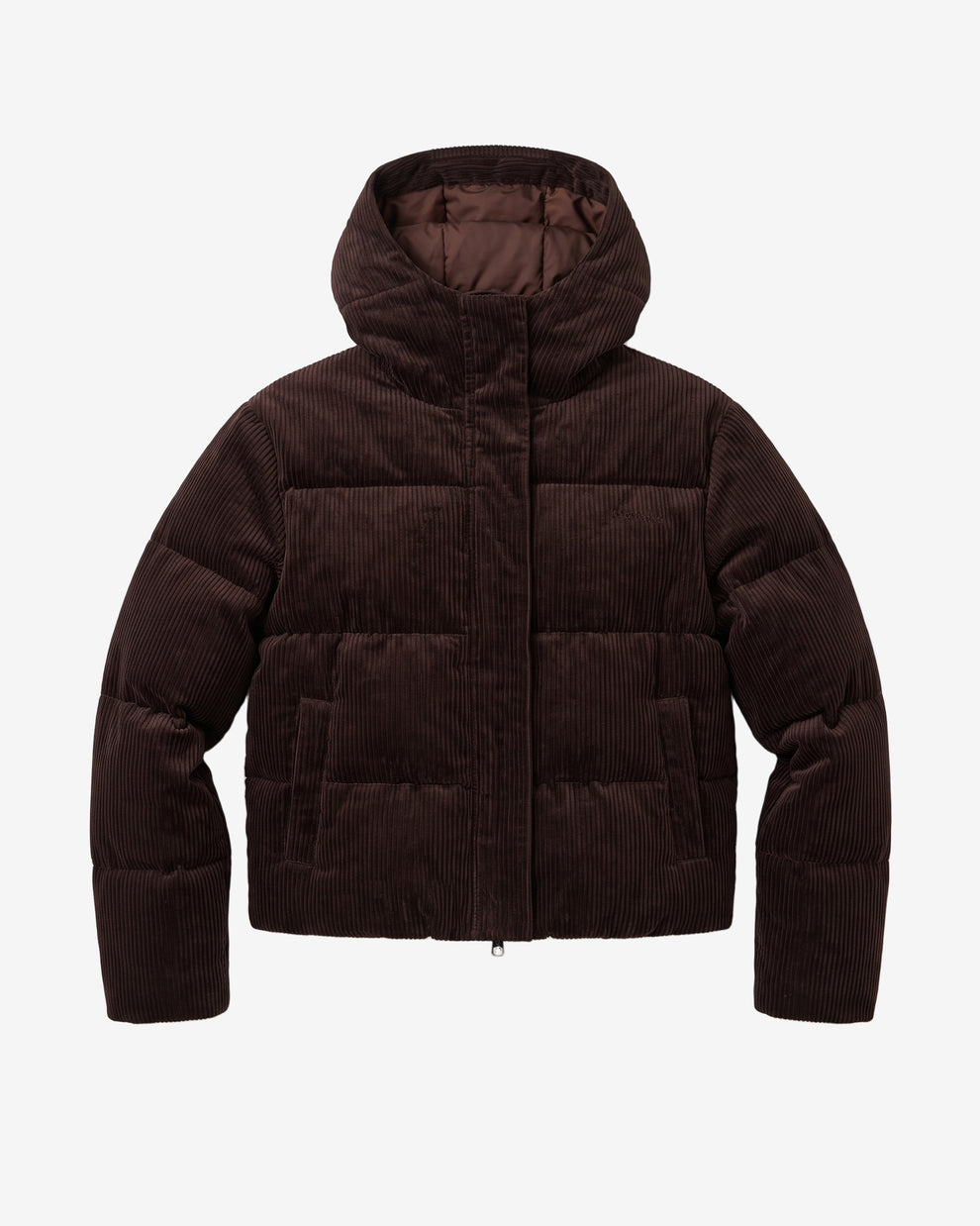 KnowledgeCotton Apparel - WMN Corduroy puffer jacket Jackets 1487 Chocolate Torte