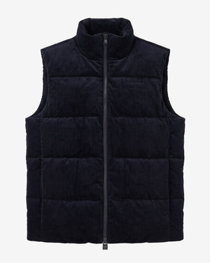 KnowledgeCotton Apparel - MEN Corduroy puffer vest Vests 1412 Night Sky