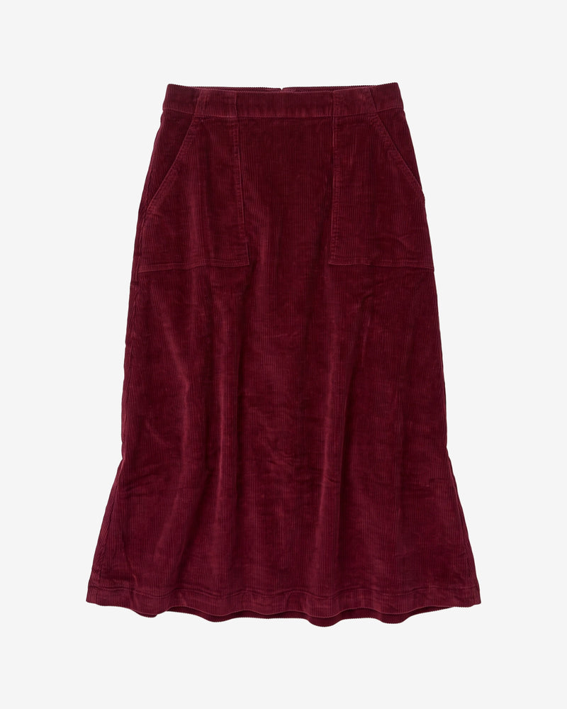 KnowledgeCotton Apparel - WMN Corduroy skirt Skirts 1500 Burgundy
