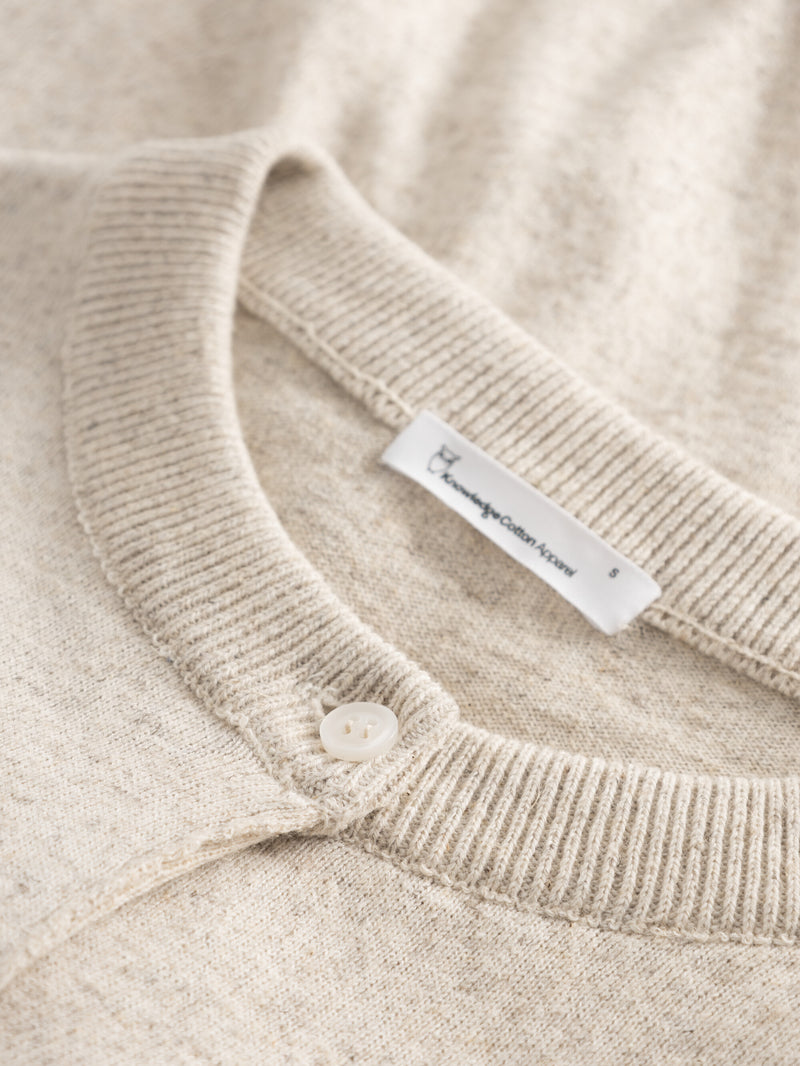 KnowledgeCotton Apparel - WMN Cotton - hemp mix knit cardigan Knits 1228 Light feather gray