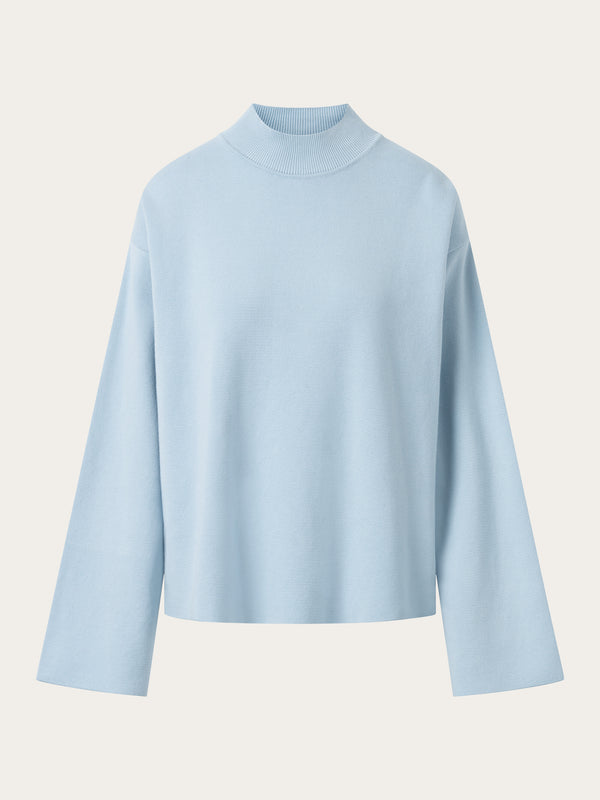 KnowledgeCotton Apparel - WMN Cotton high neck knit Knits 1009 Skyway
