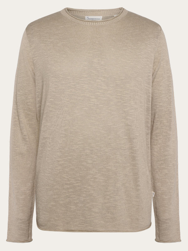 KnowledgeCotton Apparel - MEN Crew neck knit Tencel™ Knits 1228 Light feather gray