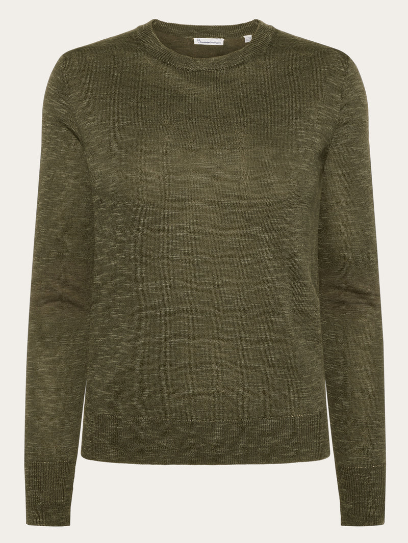 KnowledgeCotton Apparel - WMN Crew neck knit Tencel™ Knits 1090 Forrest Night