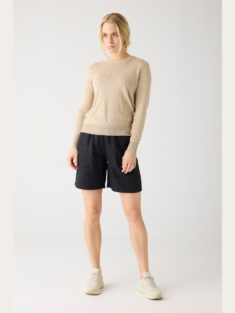 KnowledgeCotton Apparel - WMN Crew neck knit Tencel™ Knits 1228 Light feather gray