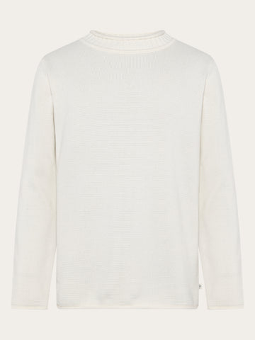 KnowledgeCotton Apparel - MEN Crew neck sweater Knits 1387 Egret