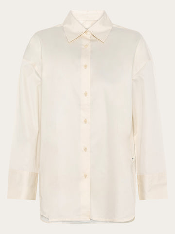 KnowledgeCotton Apparel - WMN Dew relaxed shirt Shirts 1387 Egret